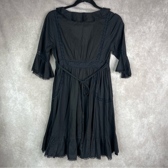 Free People Witchy Whimsigoth Victorian Dress In Black Women's Size 2 - Picture 2 of 6